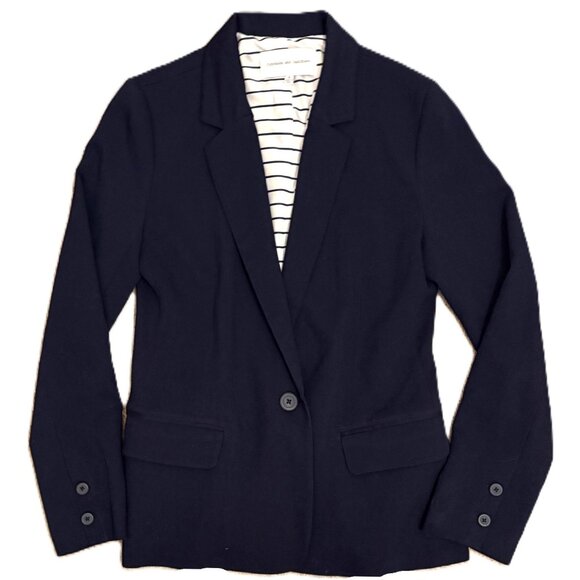 Navy Summer-Weight Blazer/w Fashion Stripes  Cupcakes and Cashmere-New w/o Tags - Picture 2 of 8